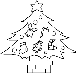 圣诞树简笔画：圣诞树上的礼物(图1)